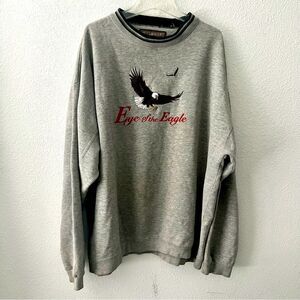 Vtg 90s Headwaters Alaska Drop Shoulder Oversized Eye of the Eagle sweatshirt 2X
